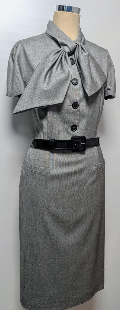 DIOR 19AW ボウネック ベルテッドワンピース