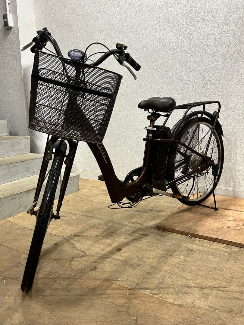 【ジャンク】Air bike電動アシスト自転車 26インチ ブラウン カゴ付き