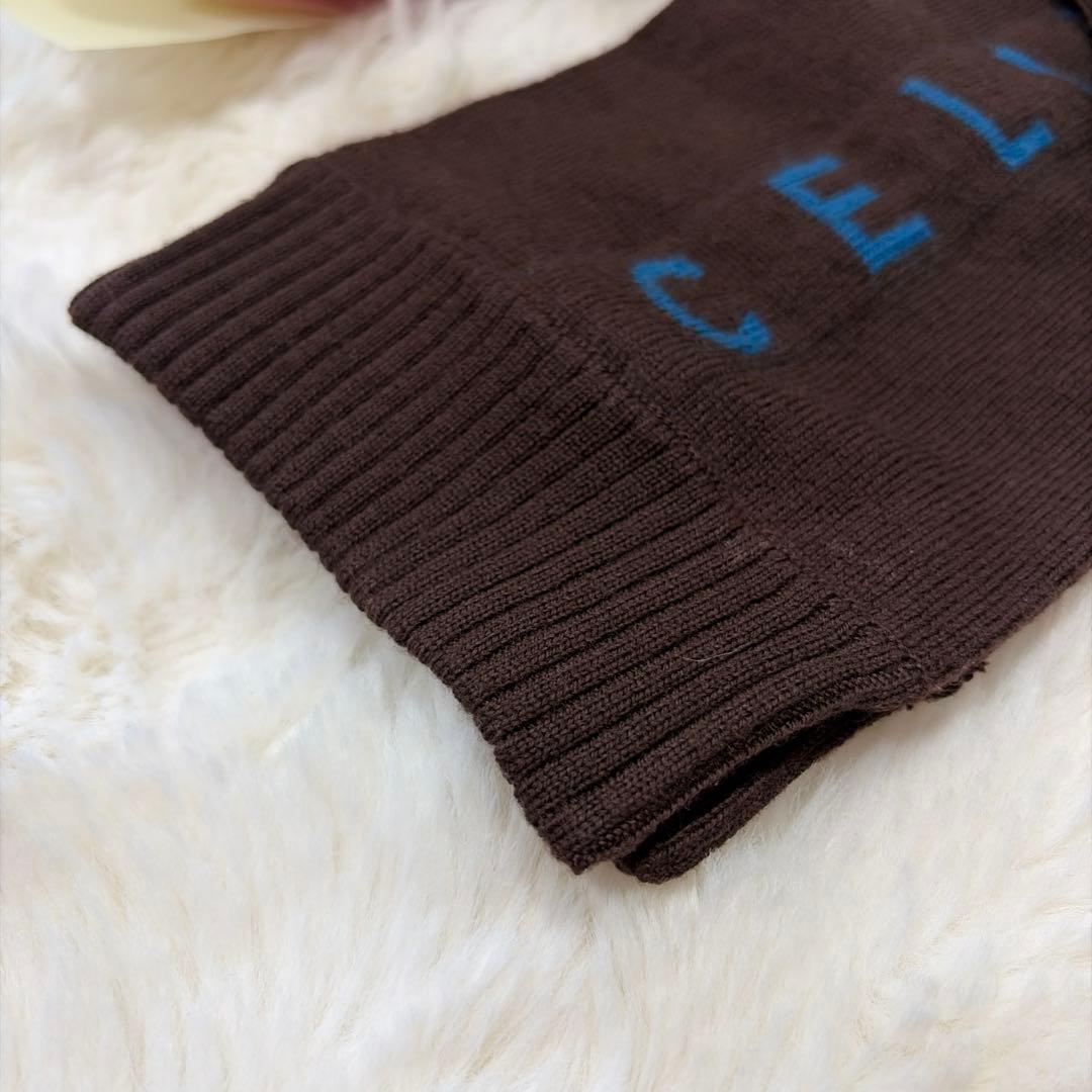 CELINE セリーヌ マカダム柄 ロゴ ウール100 マフラー