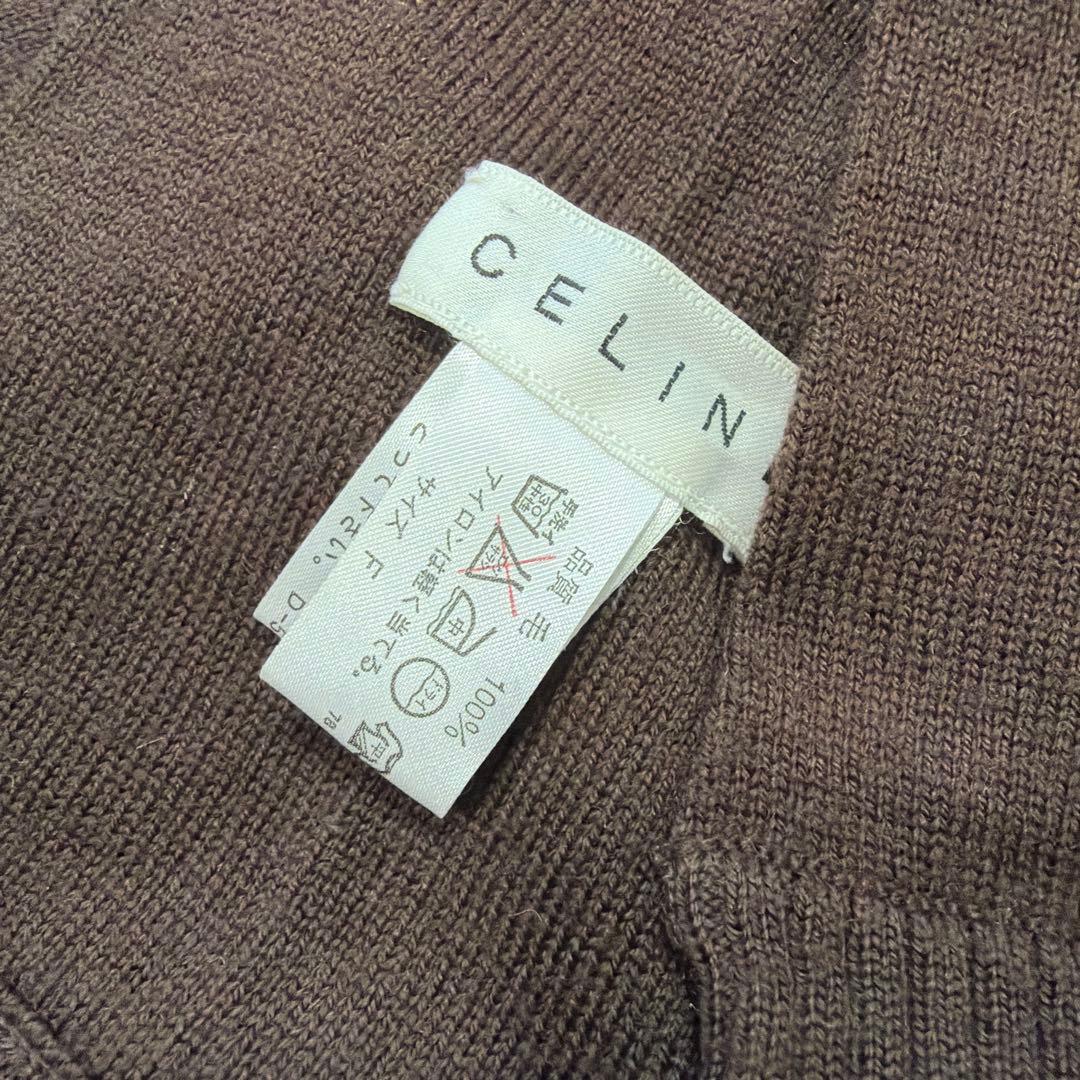CELINE セリーヌ マカダム柄 ロゴ ウール100 マフラー