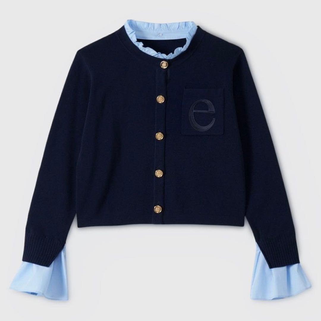 Attached collar ニット カーディガン eimy