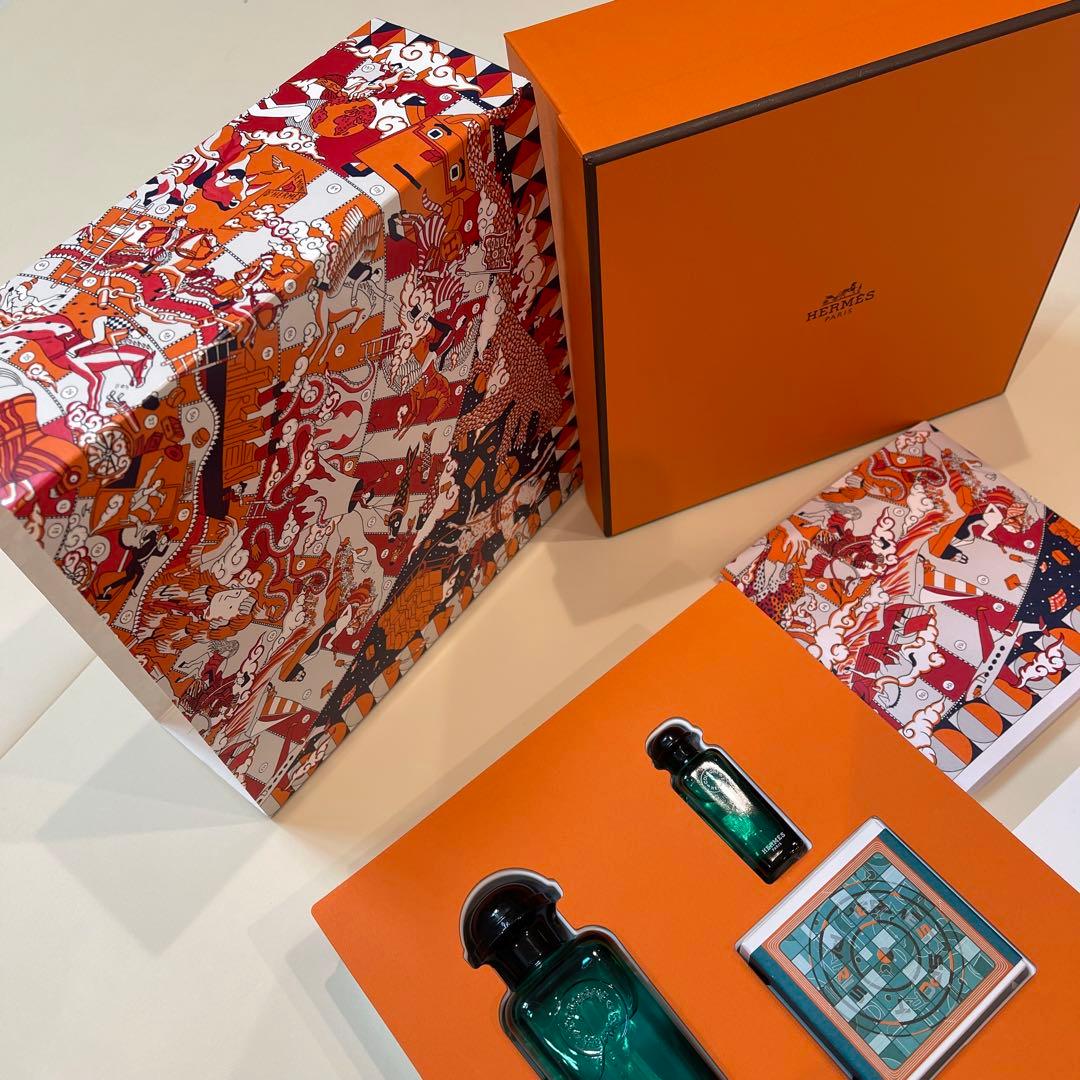 美品✨HERMES オードランジュヴェルト 香水 石鹸 セット オレンジ 箱