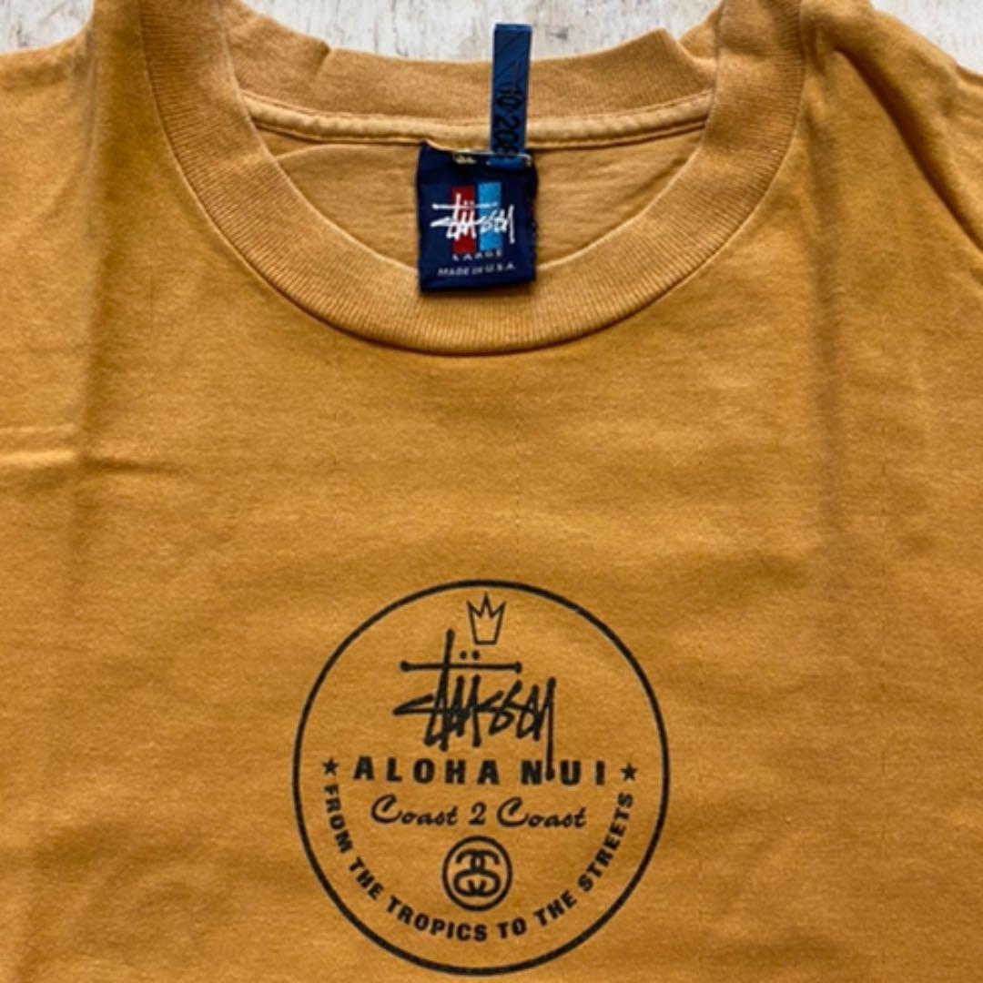 OLD STUSSY ＵＳＡ製L オレンジTシャツ