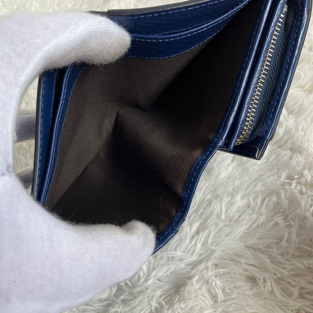 極美品✨Vivienne Westwood 折財布 クロコ型押し　フリンジ　青
