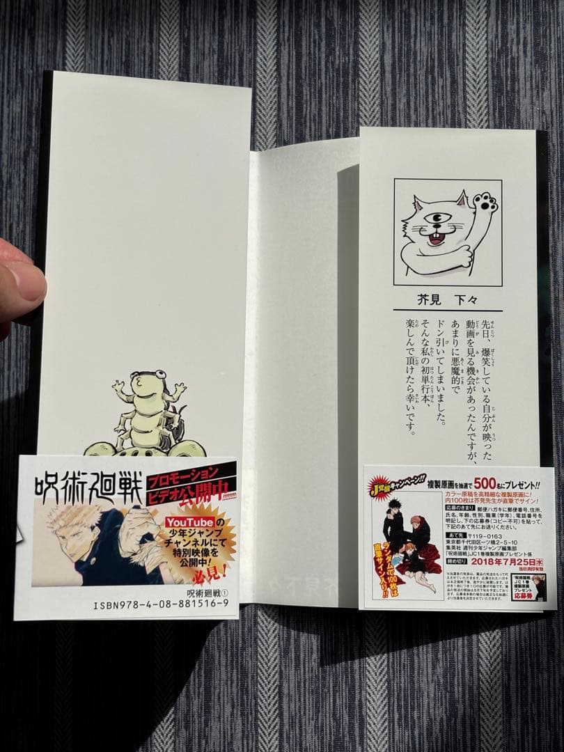 【美品】呪術廻戦 1巻　初版　初版帯・ジャンパラ付き
