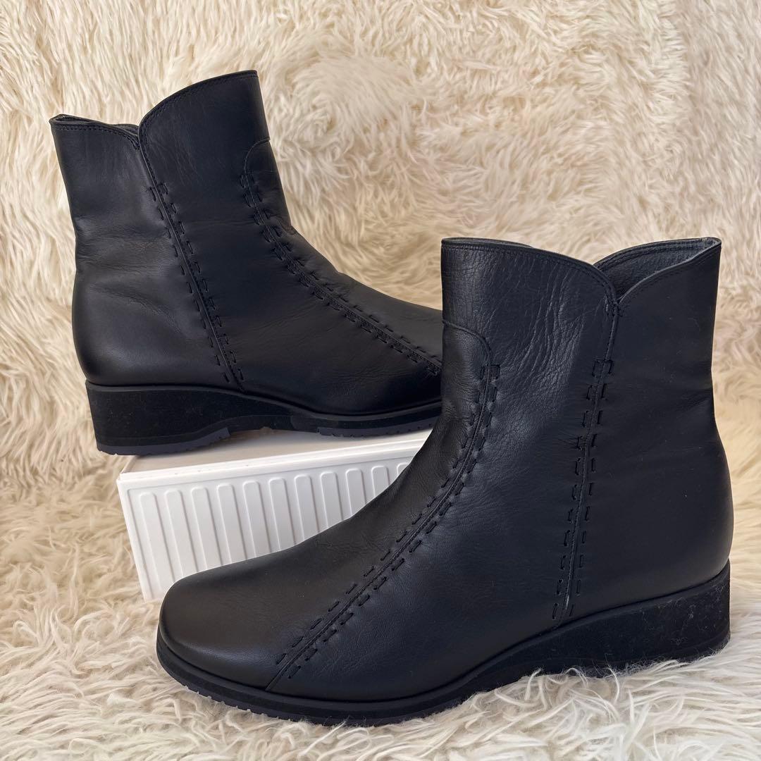 ✨美品　アシックスウォーキング　ペダラ ショートブーツ　サイドジップ　ブラック