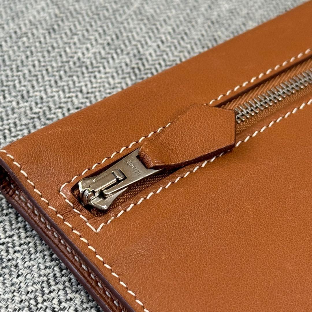 Hermes エルメス ジップザップ 二つ折り財布 ゴールド