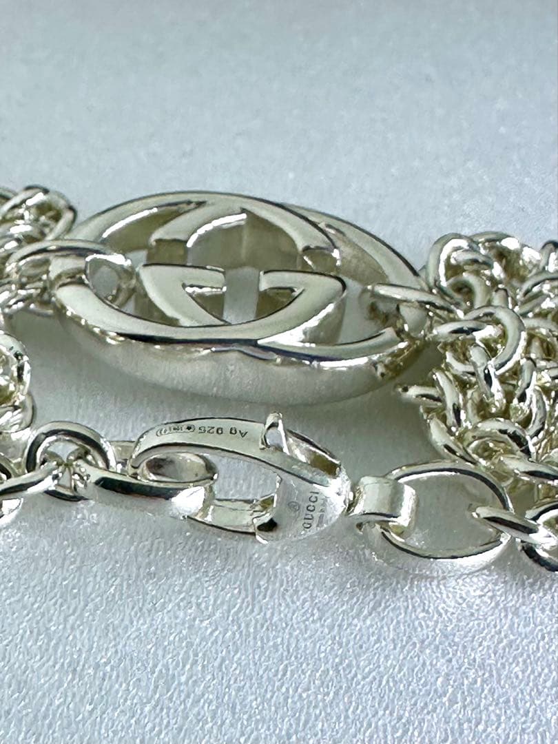 GUCCI シルバー925 ダブルGロゴ ネックレス