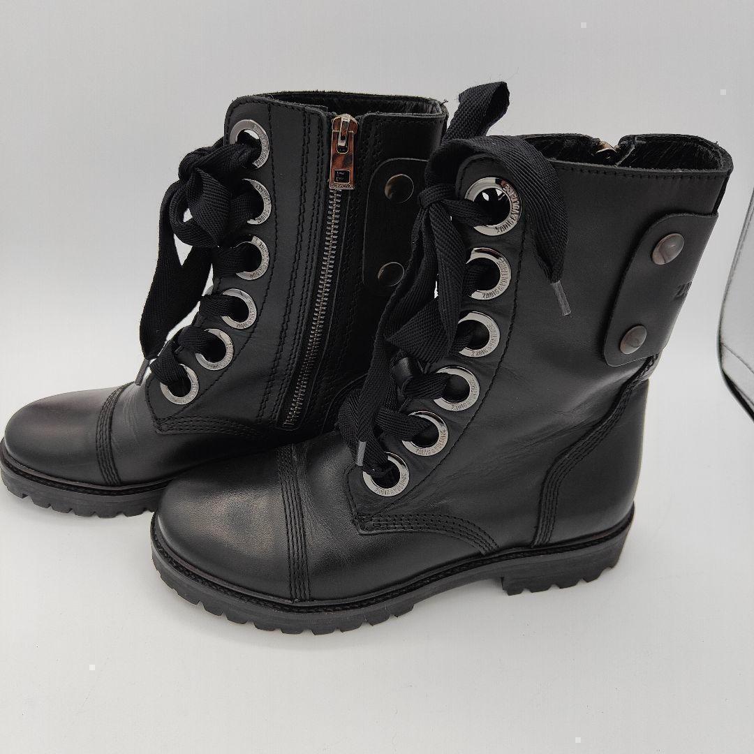 美品 ZADIG&VOLTAIRE ショートブーツ レースアップ リボン