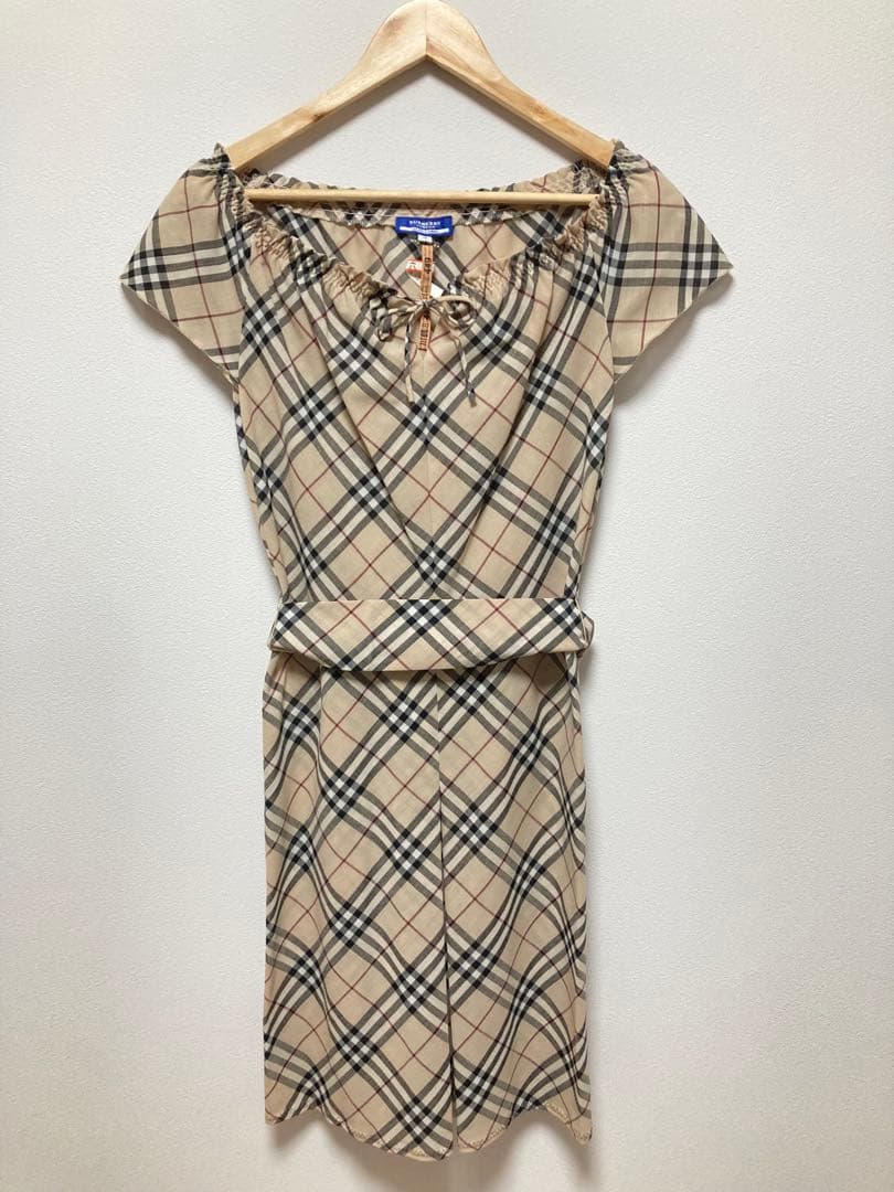 BURBERRY バーバリー ワンピース ノバチェック38 ウール　ベージュ