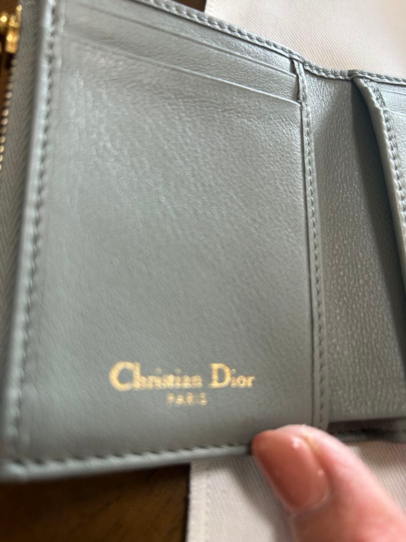Dior 三つ折り財布 グレー キャンバス