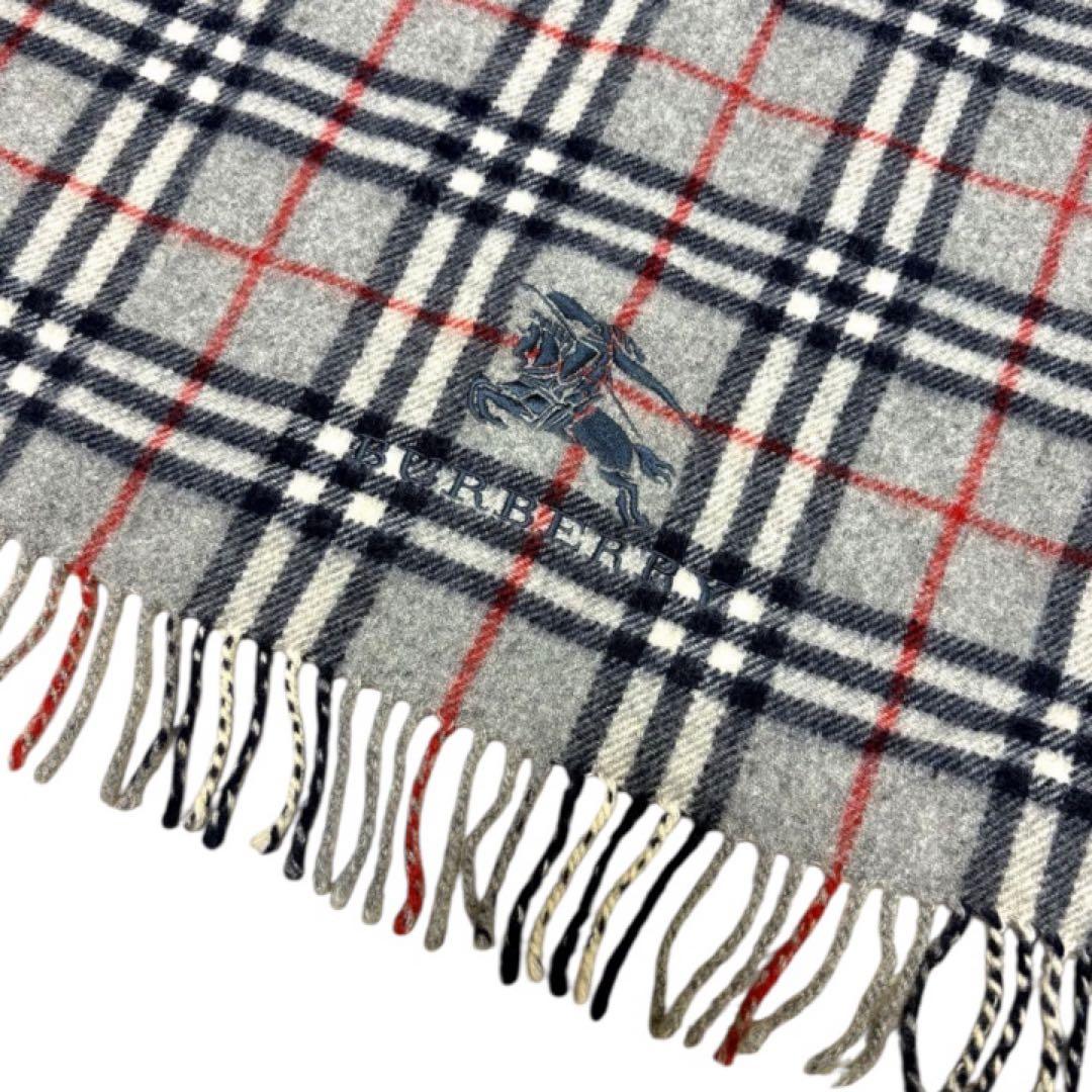 美品【BURBERRY】バーバリー☆ノバチェック柄ストール/マフラー/グレー