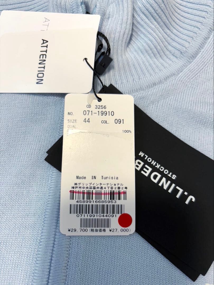 ★新品 J.LINDEBERG ゴルフセーター モックネック ハーフジップアップ