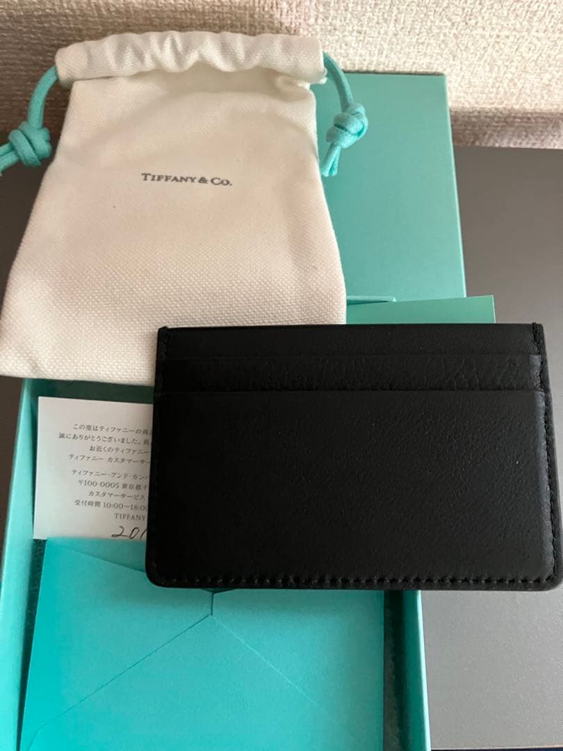 ティファニー Tiffany & Co. ブラックレザー名刺入れ カードケース