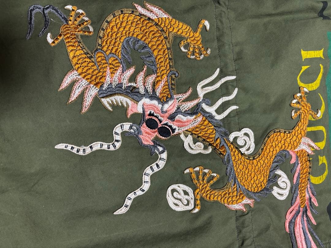 【美品】GUCCI グッチ ミリタリージャケット 龍の刺繍 サイズ46