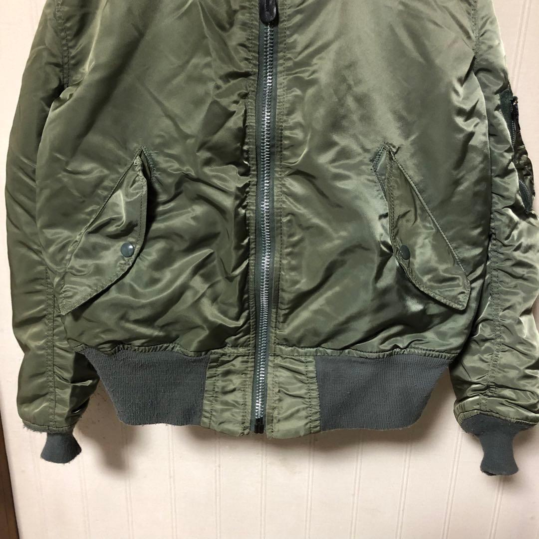 USA製 80s ALPHA社 USAF MA-1 フライトジャケット カーキS