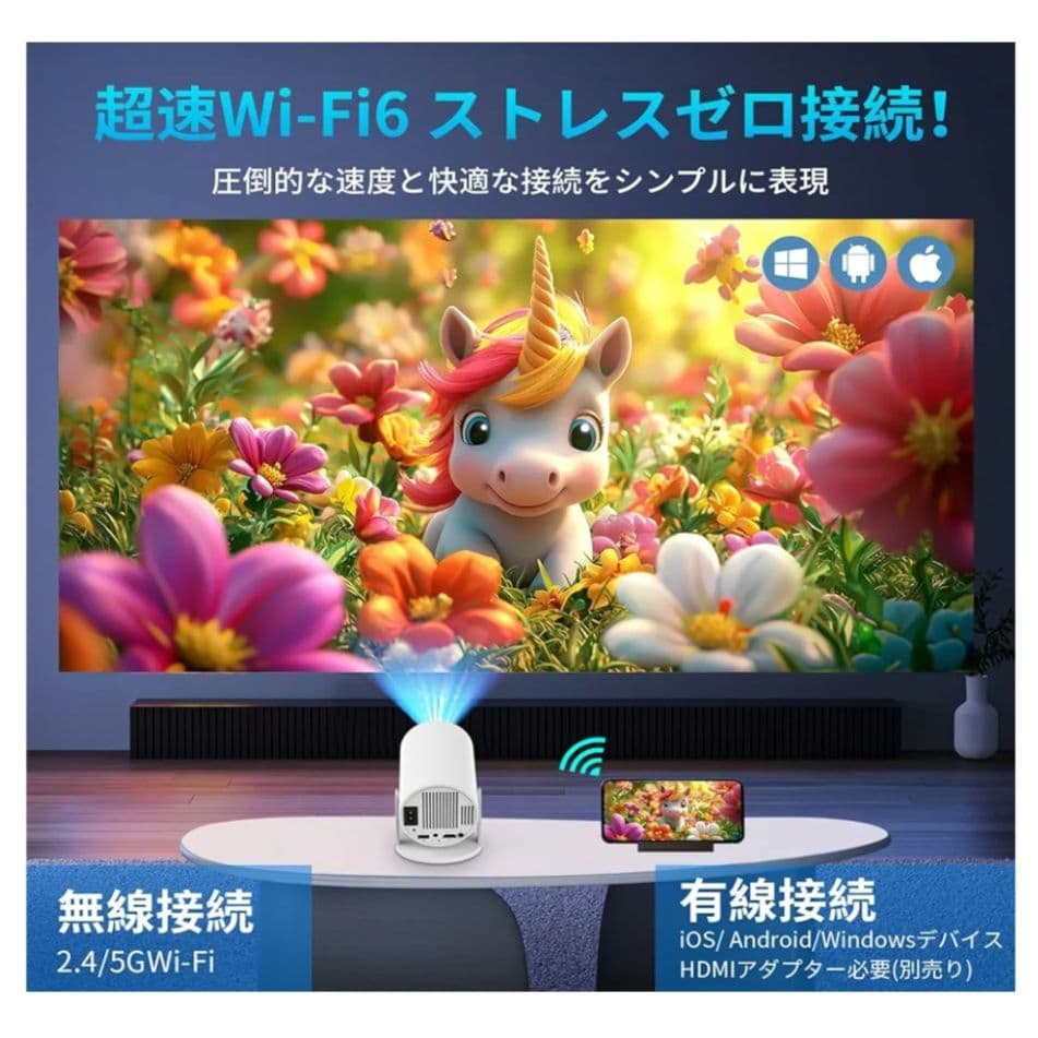 プロジェクター 家庭用 【未使用】AndroidTV12.0 搭載 4K対応