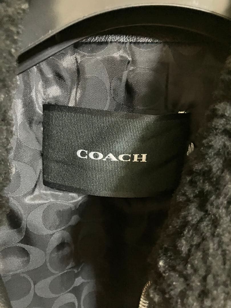 COACH アウトレット　ブラックレザー MA-1ジャケット