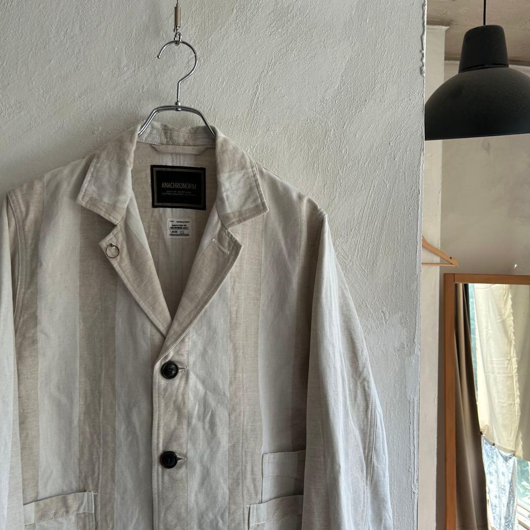 美品 Anachronom コットンリネン カバーオールジャケット
