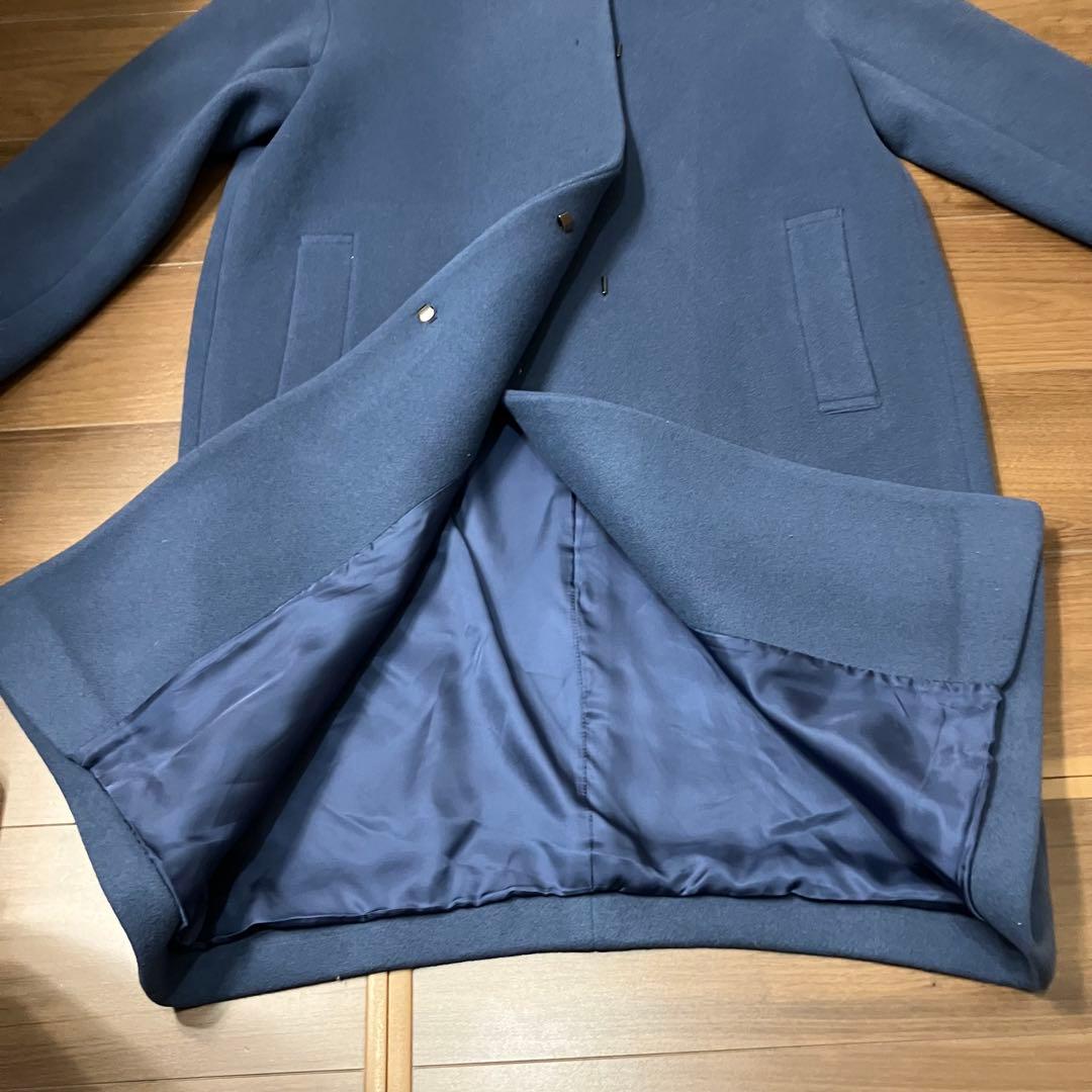 美品❣️SALE❣️23区 ウール キュプラ　ネイビー　スタンドカラー