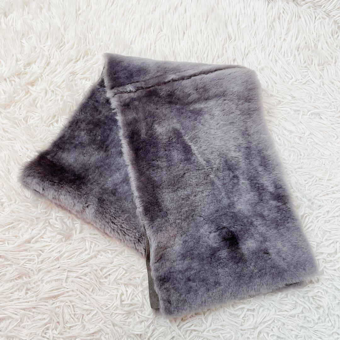 新品✨タグ付き UGG アグー マフラー ムートン リバーシブル グレー