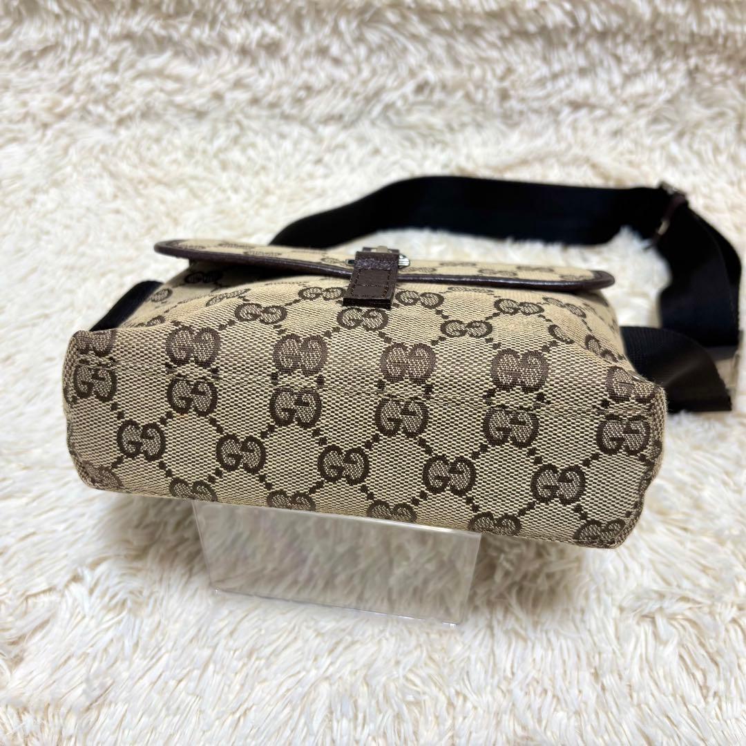 美品✨グッチ ボディバッグ GG キャンバス ジャッキー ベージュ ブラウン