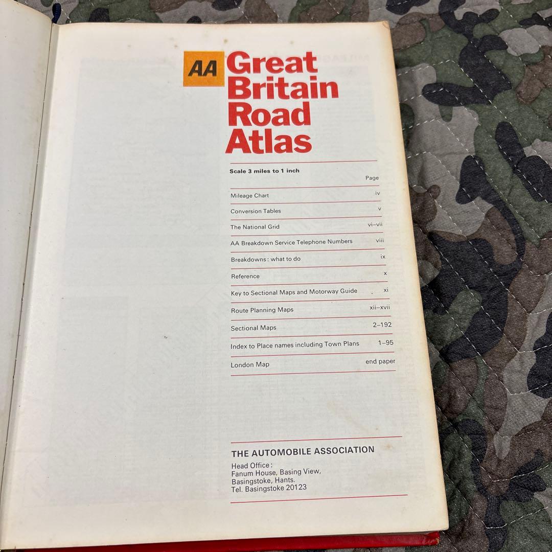 1973年Great Britain Road Atlas AA 洋書　地図