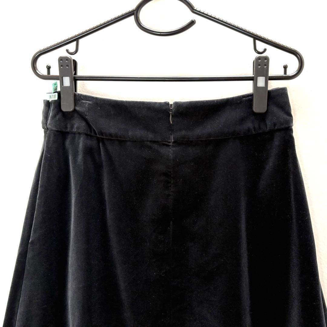 マーガレットハウエル L ベルベット　ロング フレア スカート　シルク　重厚