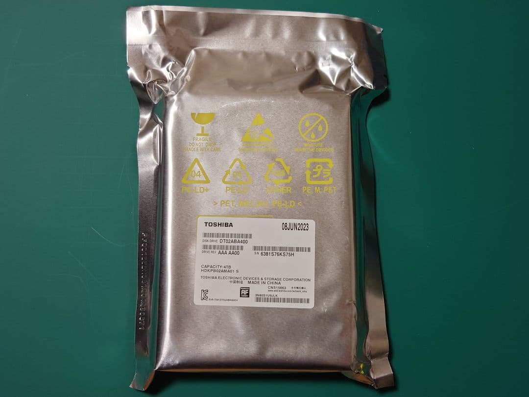 TOSHIBA DT02ABA400 4TB 内蔵型HDD ②