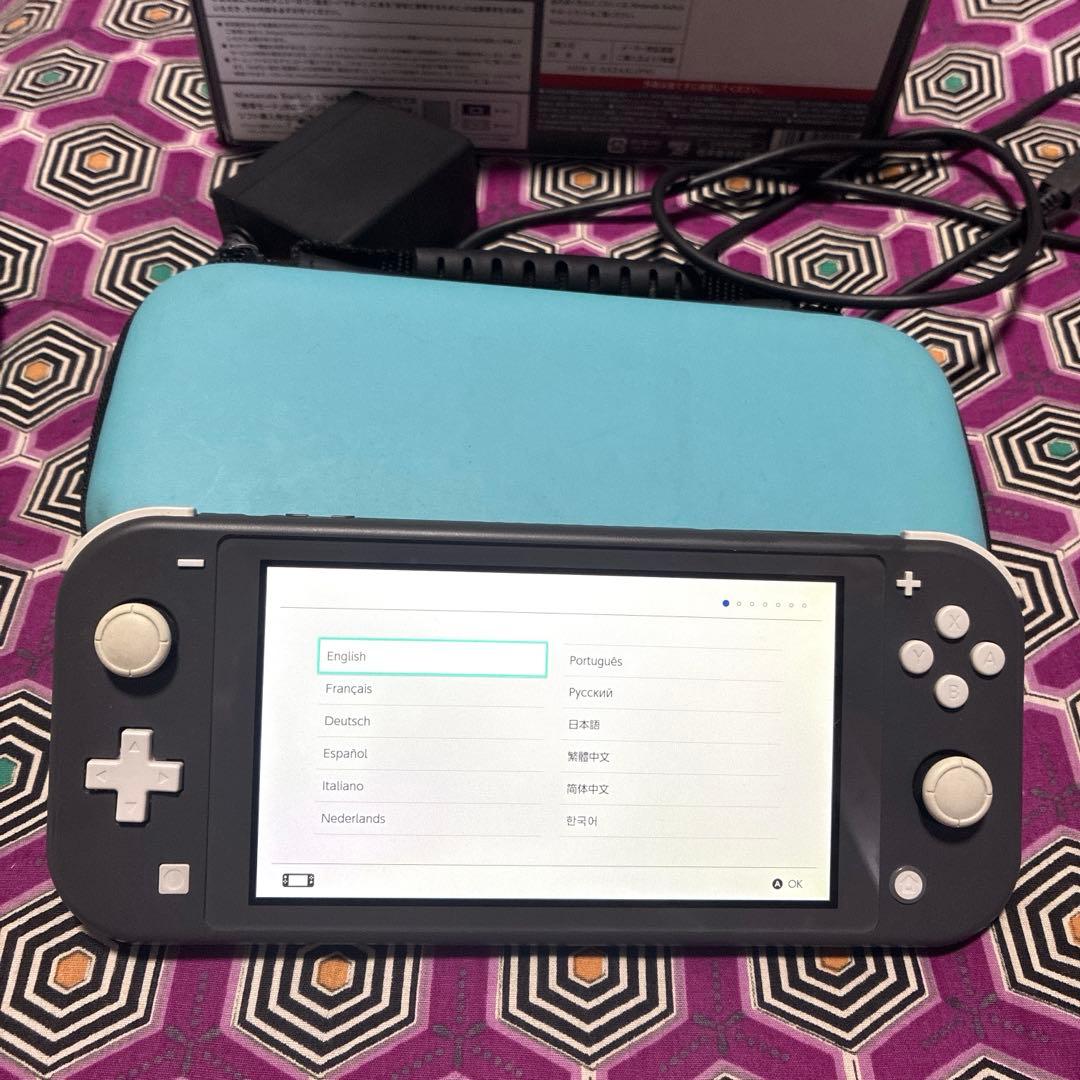 美品　Nintendo Switch Lite グレー 本体　カバーケース付き