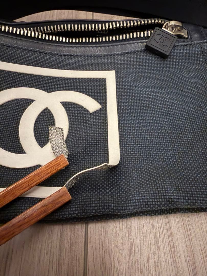 お値下げします！CHANEL スポーツライン　ネイビー ボディバッグ