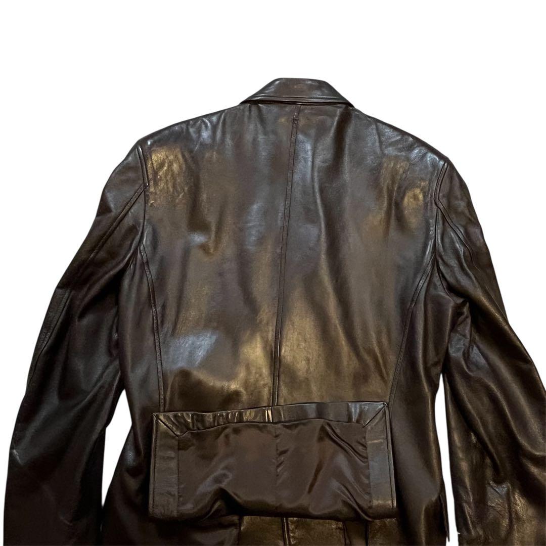 一点物　Paul Smith テーラードジャケット M ブラウン レザー 羊革