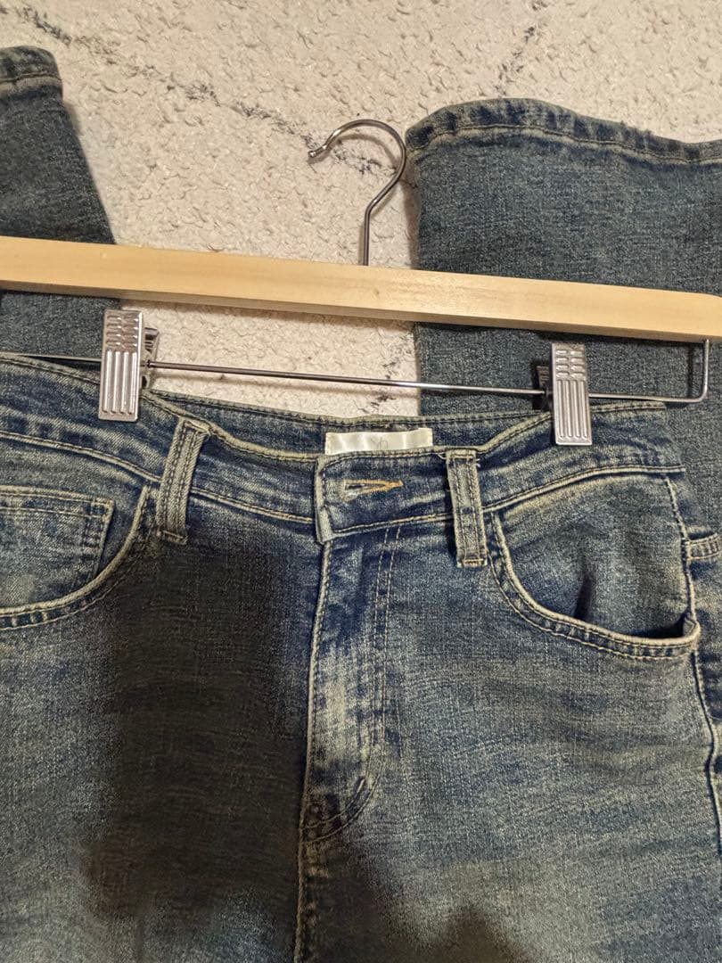 パンツ YILON SEMI FLARE DENIM WASH BLUE
