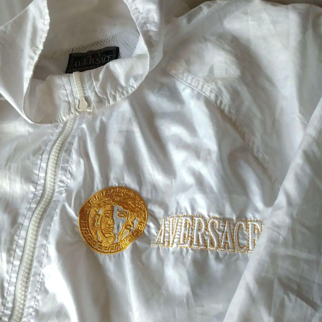 【レア】【美品】VERSACE　ヴェルサーチ　ナイロンホワイトジャケット