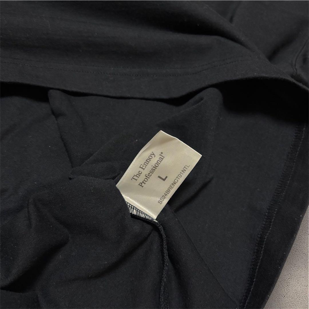 ENNOY ロゴTシャツ Lネイビー