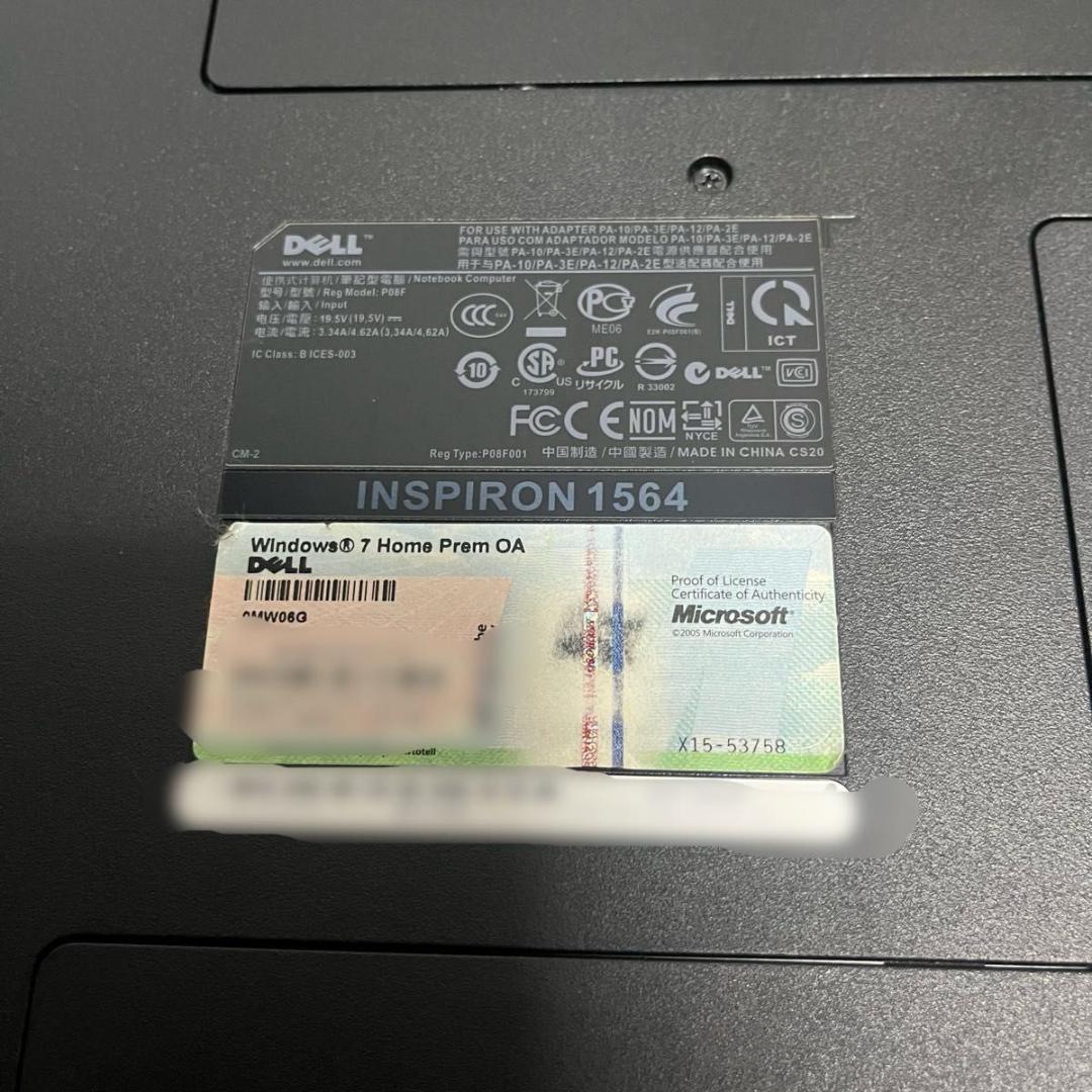 DELL INSPIRON 1564 15.6インチ ノートPC 黒 4GB