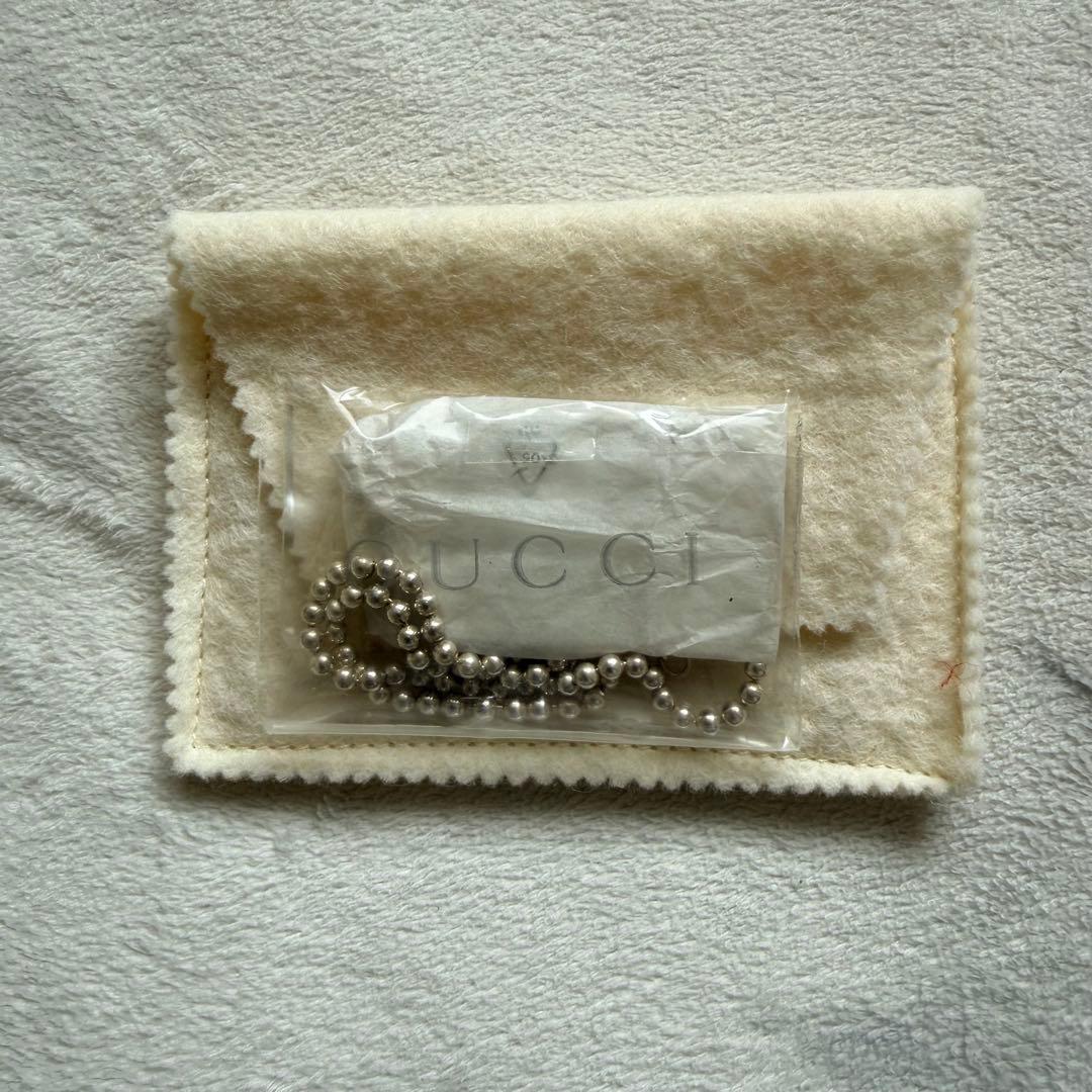 GUCCIグッチ ドックタグネックレス SV925 ボールチェーン50cm正規品