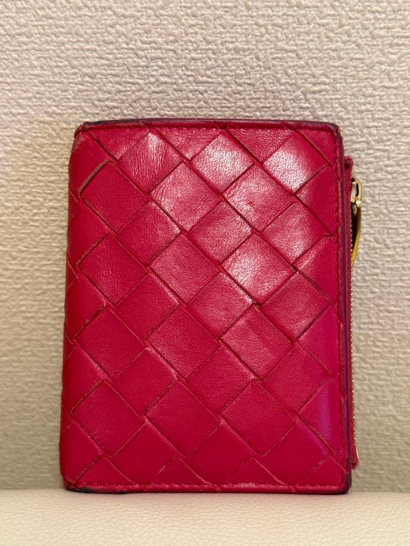 BOTTEGA VENETA ピンク レザー 二つ折り財布