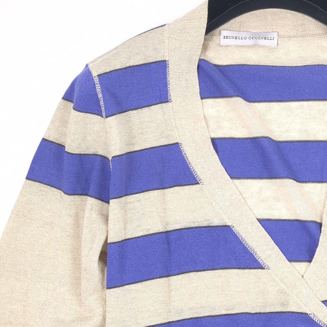 BRUNELLO CUCINELLI カシュクールデザイン リネンカーディガン
