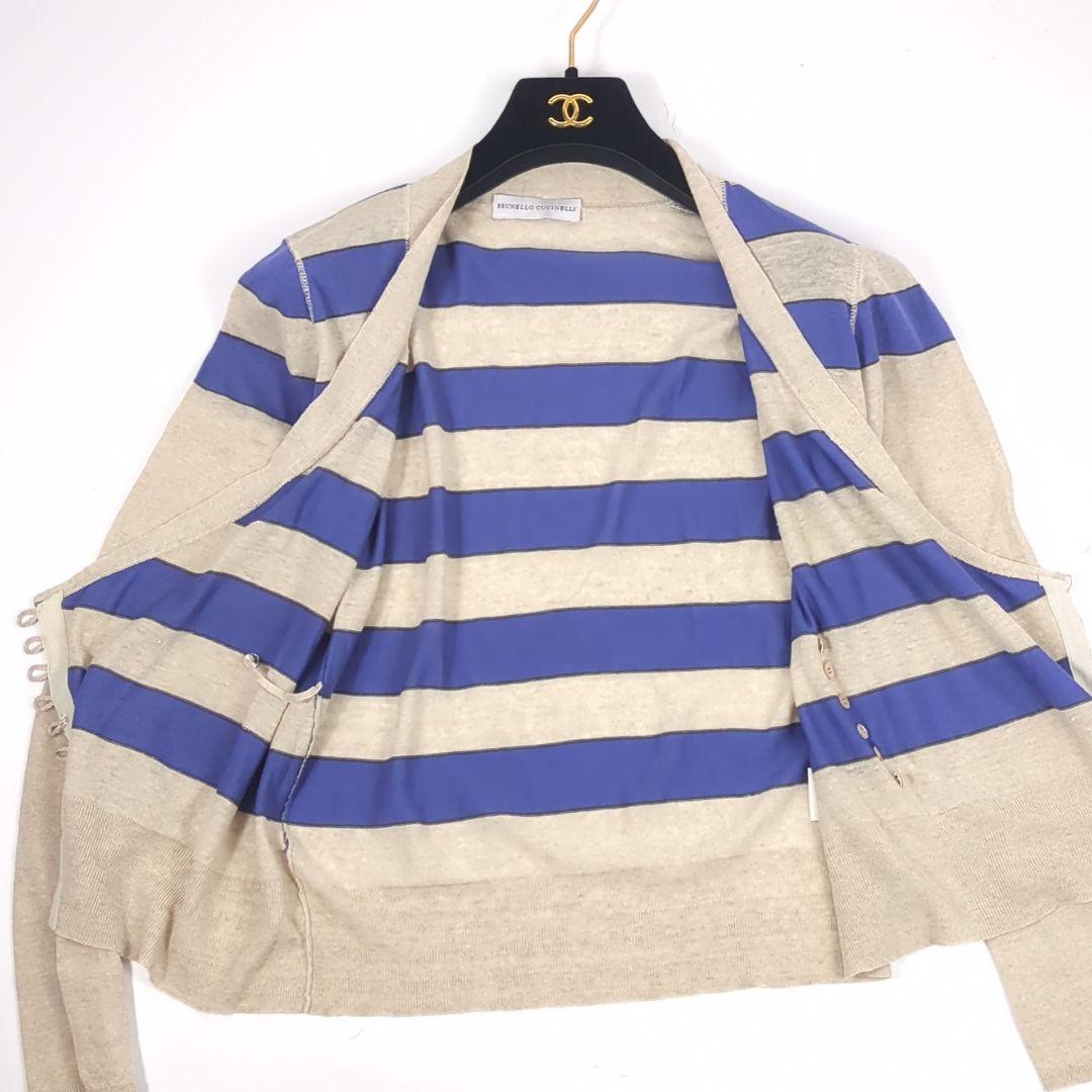 BRUNELLO CUCINELLI カシュクールデザイン リネンカーディガン