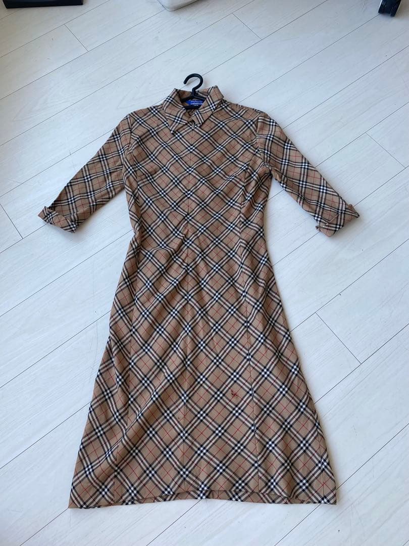 【難あり】バーバリー ワンピース38 ノバチェック 上品 定番人気レア