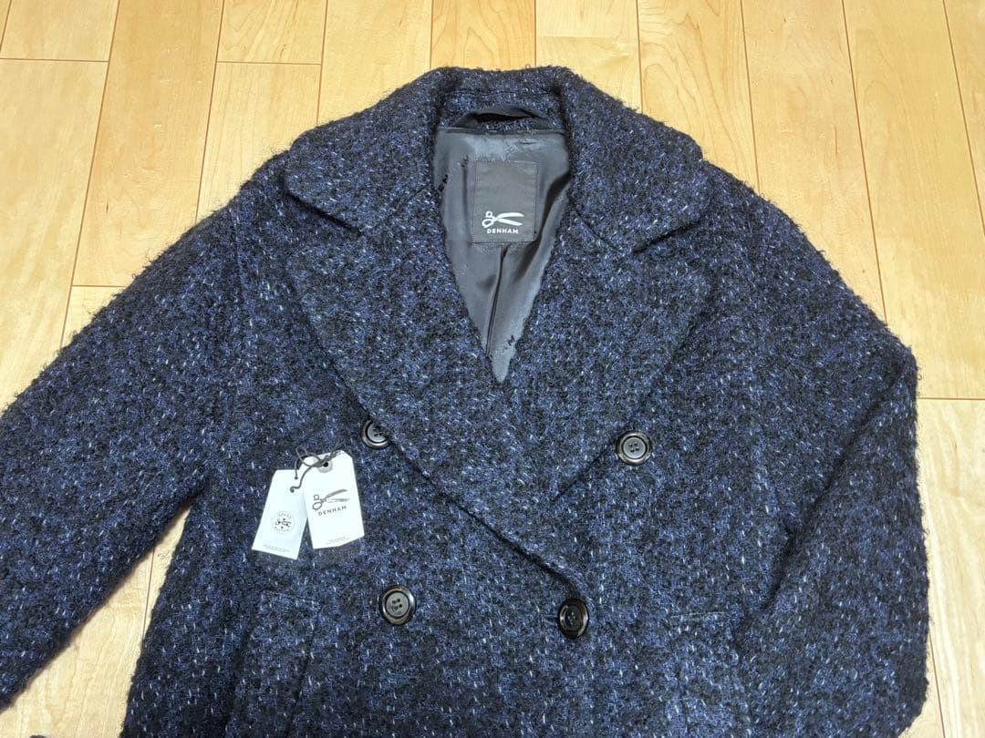 DENHAM デンハム　ネイビー ダブルブレスト ロングコート