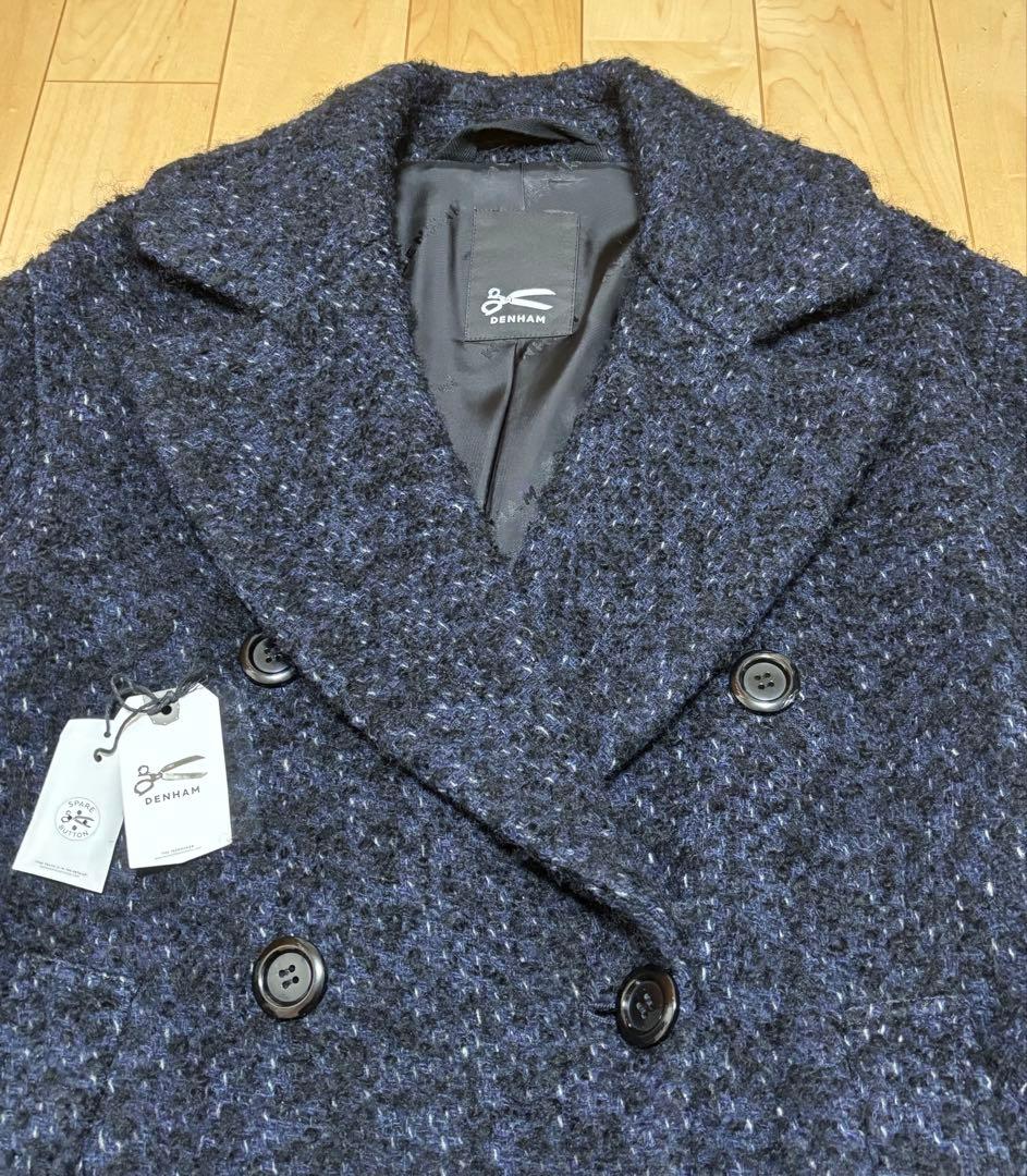 DENHAM デンハム　ネイビー ダブルブレスト ロングコート