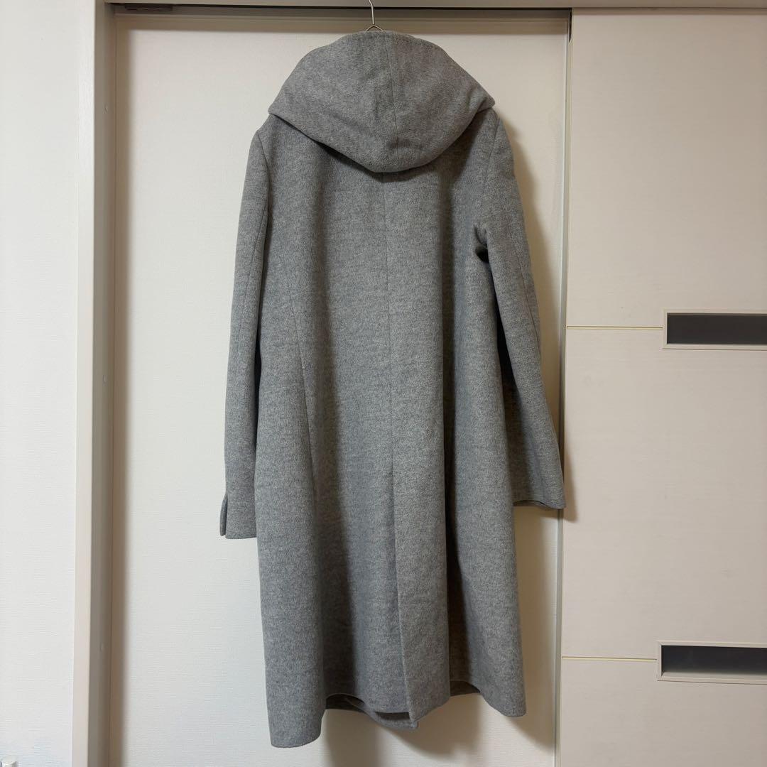 【美品】23区 ウールアンゴラビーバーフーデッド コート ロング 2way M