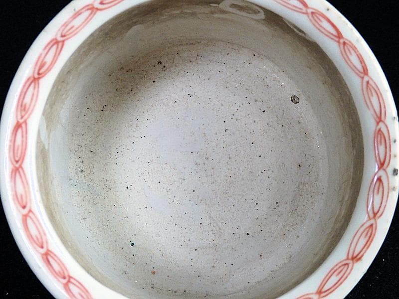 古伊万里　色絵　花に唐草の図　火入れ　D532-3AS-fbfe