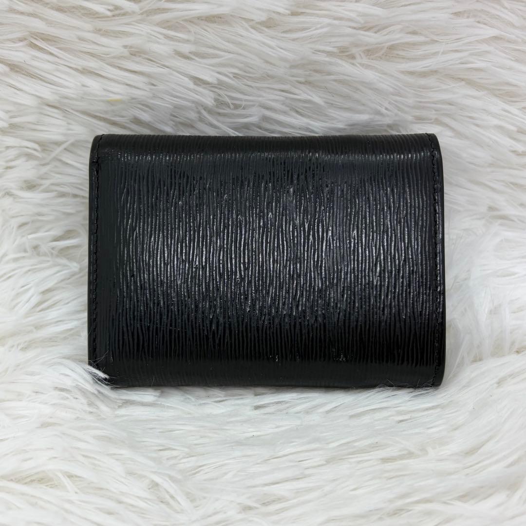 RFID搭載/美品✨プラダ　三つ折り財布 ヴィッテロ 三角ロゴ　レザー 黒