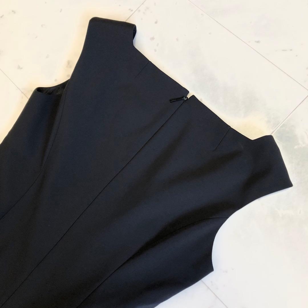 【極美品】 Rene basic ノースリーブ 切り替え ワンピース 38 黒