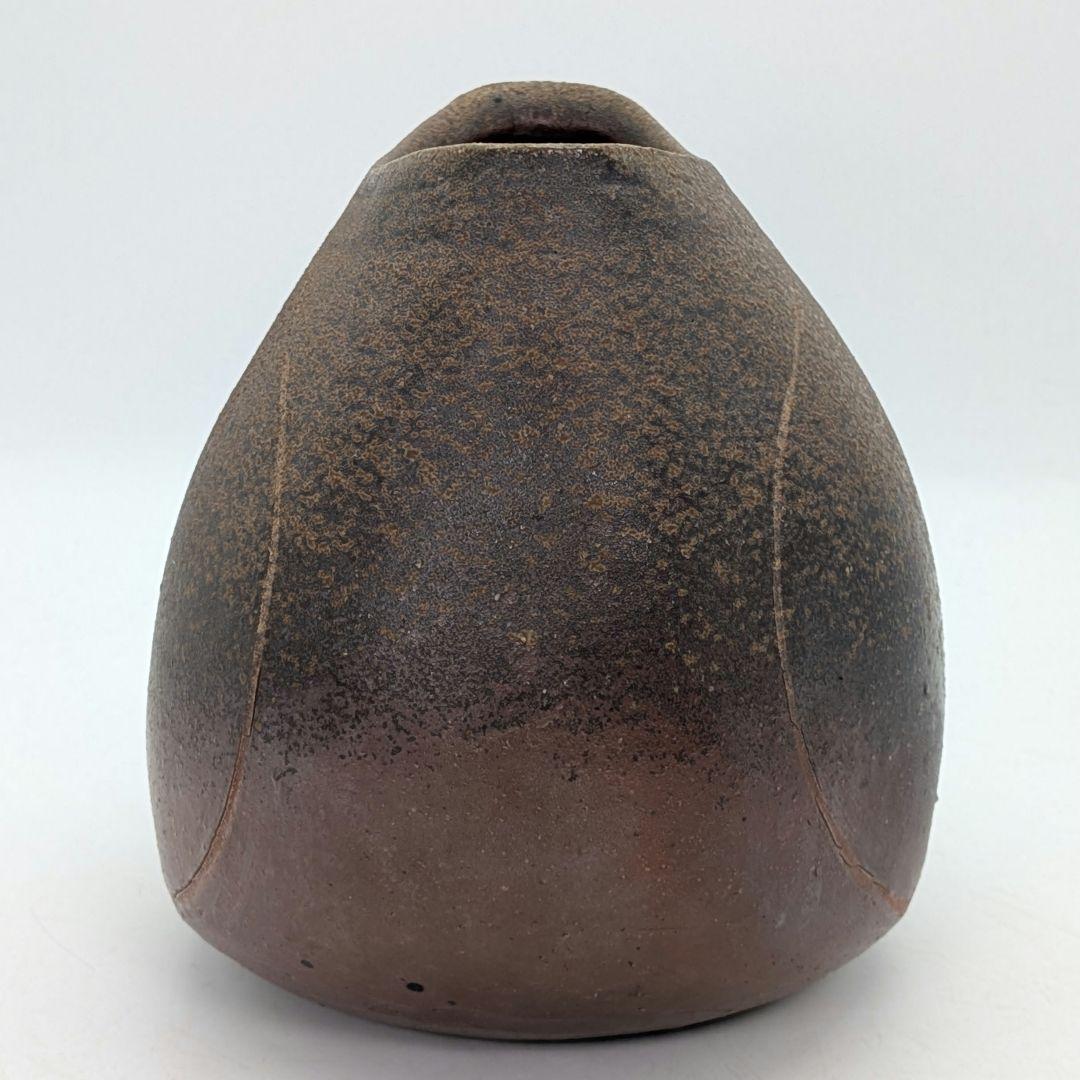 山下譲治 備前焼 象嵌花器 花入 花瓶 フラワーベース 華道具 花生 壺 壷