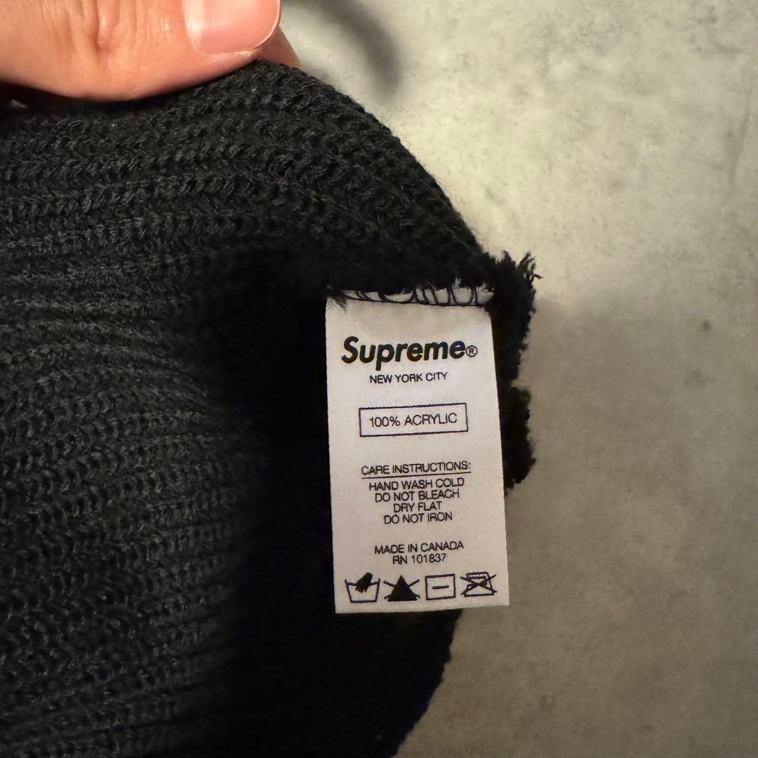 supreme ビーニー ブラック ニット帽
