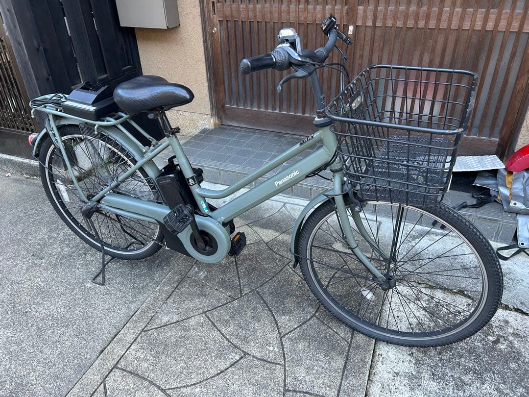 京都 パナソニック 電動アシスト自転車 ティモS 26型 3段変速マットオリーブ